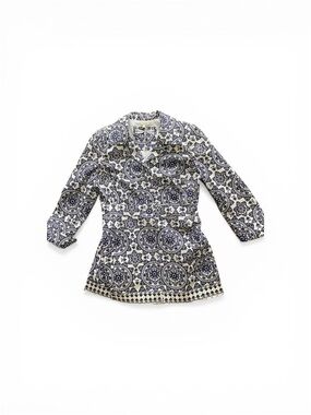 Tyler Boe Womens Mandala Pleated Jacket Medallion Tunic Jacket Woman’s Size 10